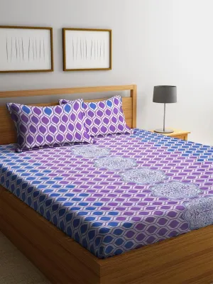 104 Tc Cotton Double Bedsheet With Two Pillow Cover - Free Shipping*