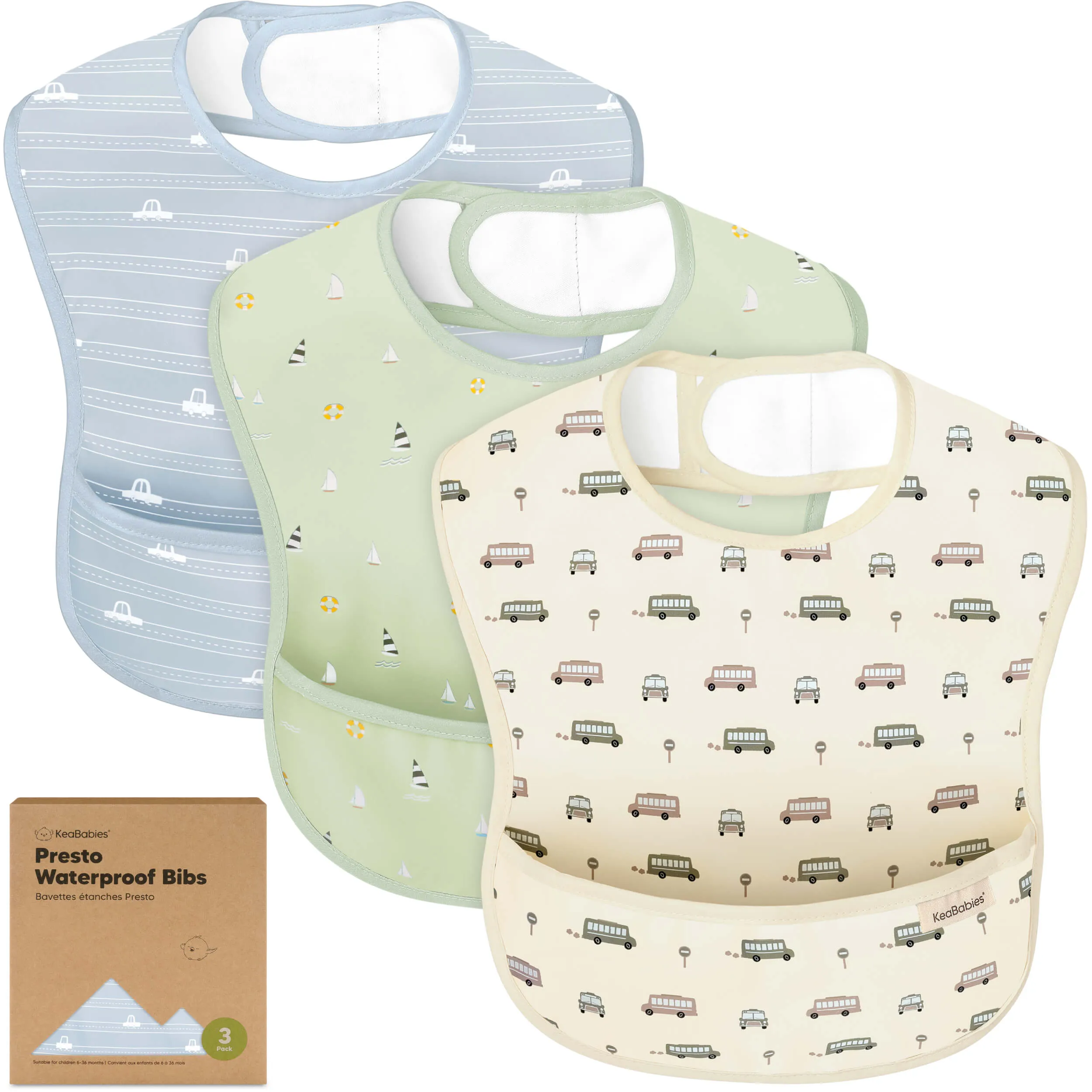 3-Pack Presto Waterproof Bibs (Vessels)