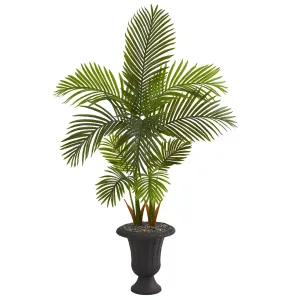 59” Areca Palm Artificial Tree in Charcoal Urn