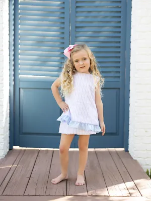 Blakely Pink & Blue Striped Bloomer Set