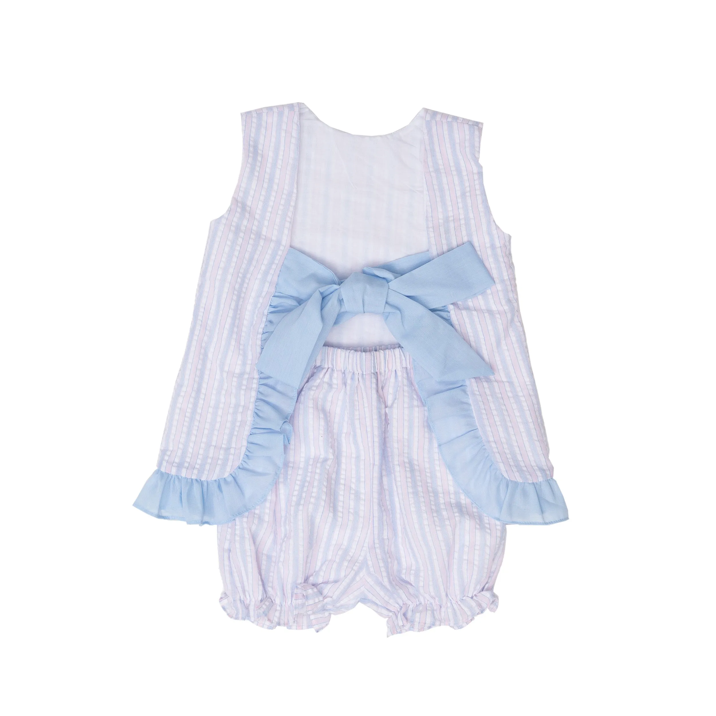 Blakely Pink & Blue Striped Bloomer Set