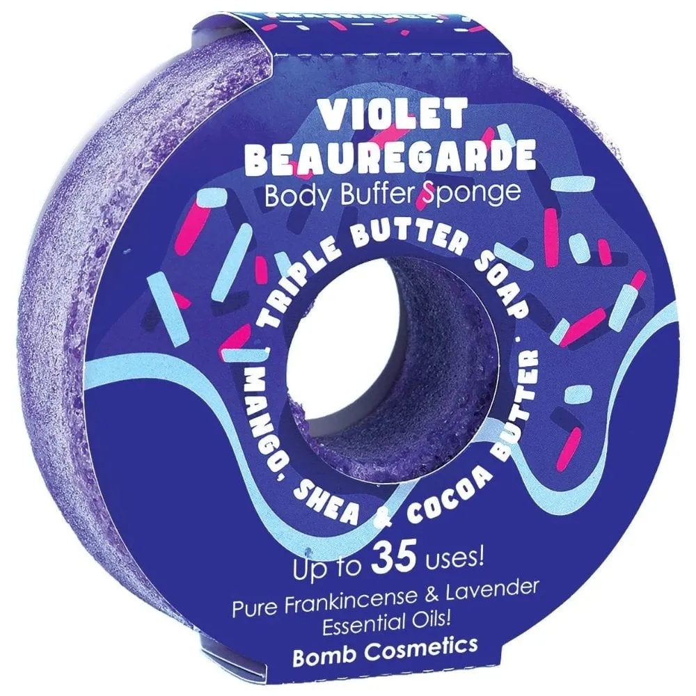 Bomb Cosmetics Violet Beauregarde Donut Buffer Soap Sponge