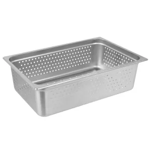 Choice Full Size 6x22 Deep Anti-Jam Perforated Stainless Steel Steam Table / Hotel Pan - 24 Gauge 4070063