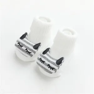 Clean White Kitten Cotton Baby Socks