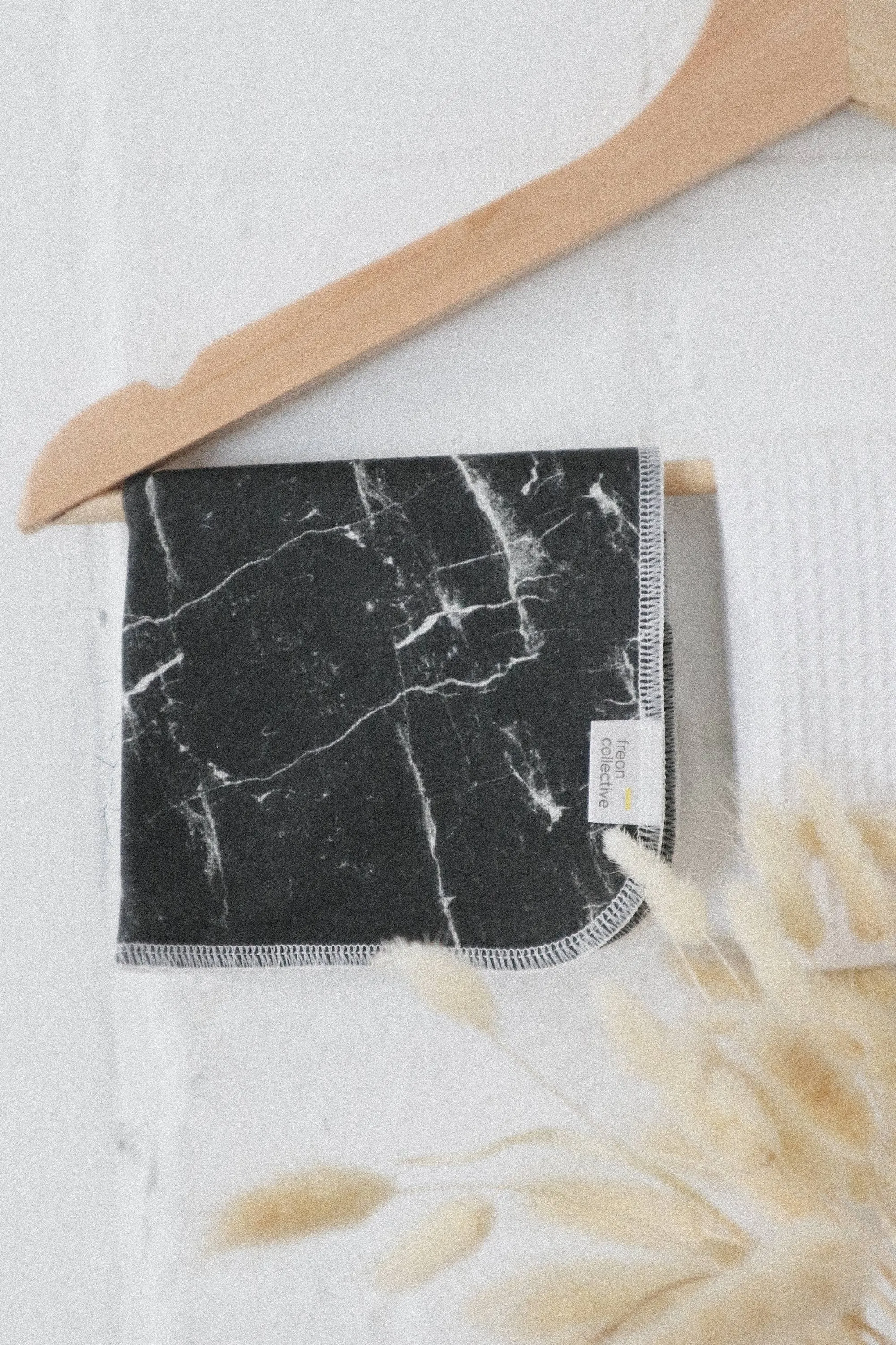 Cotton Face Cloth - Black Marble