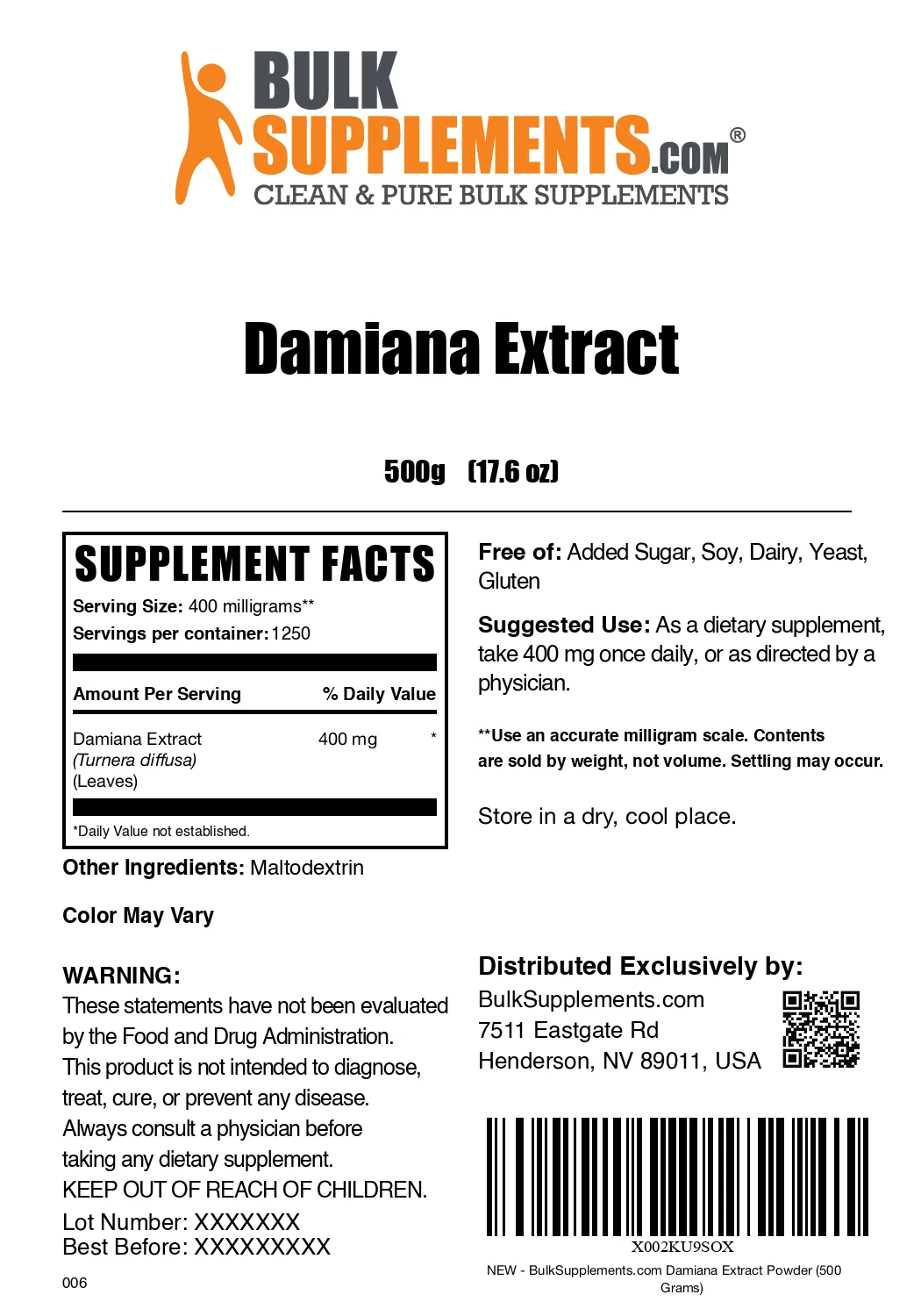 Damiana Extract Powder