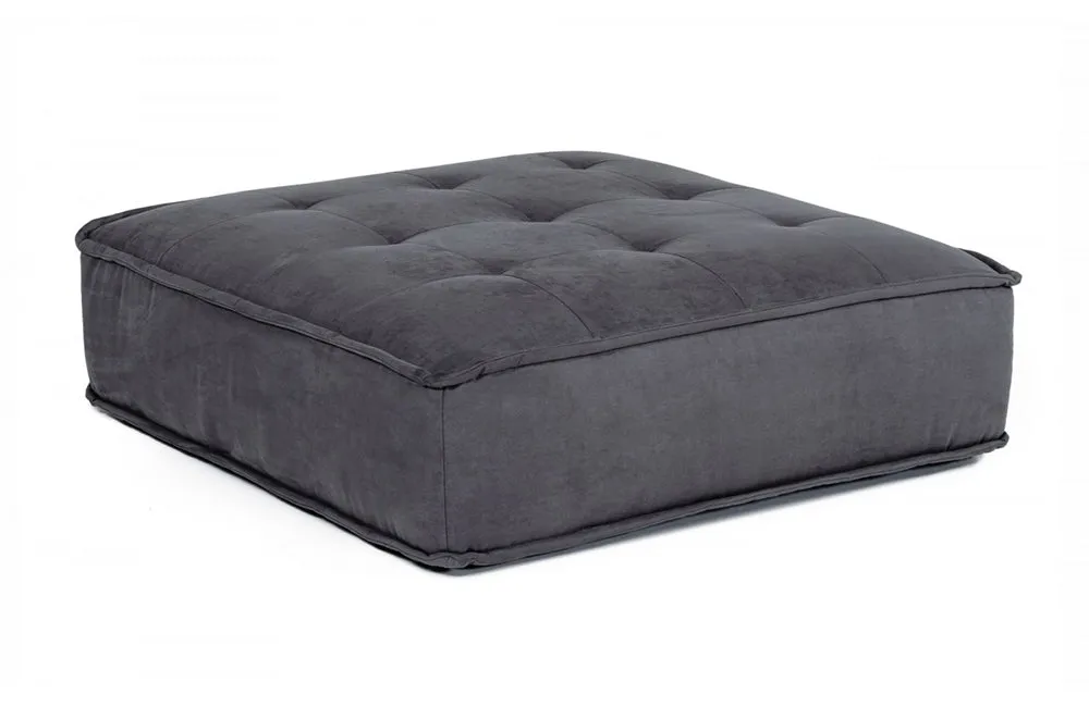 Divani Casa Nolden Waterproof Dark Grey Fabric Ottoman