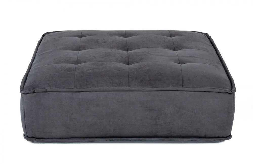 Divani Casa Nolden Waterproof Dark Grey Fabric Ottoman