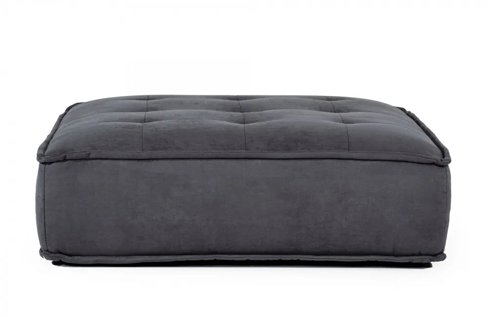 Divani Casa Nolden Waterproof Dark Grey Fabric Ottoman