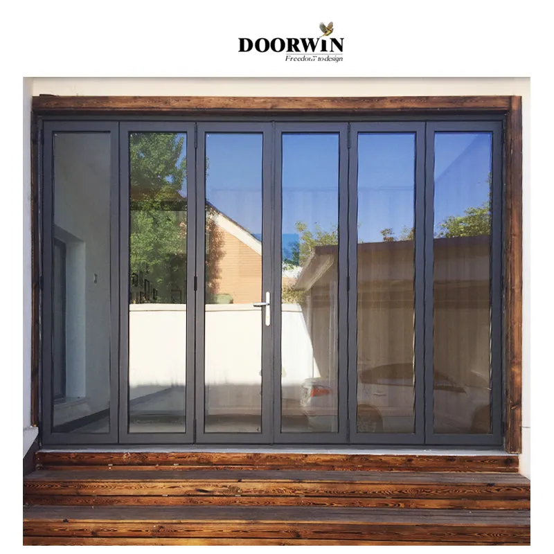 Doorwin 2021Doorwin Modern Design Wholesale Direct Sale Waterproof Ready Made Exterior Thermally Broken Aluminum Folding Doors For House