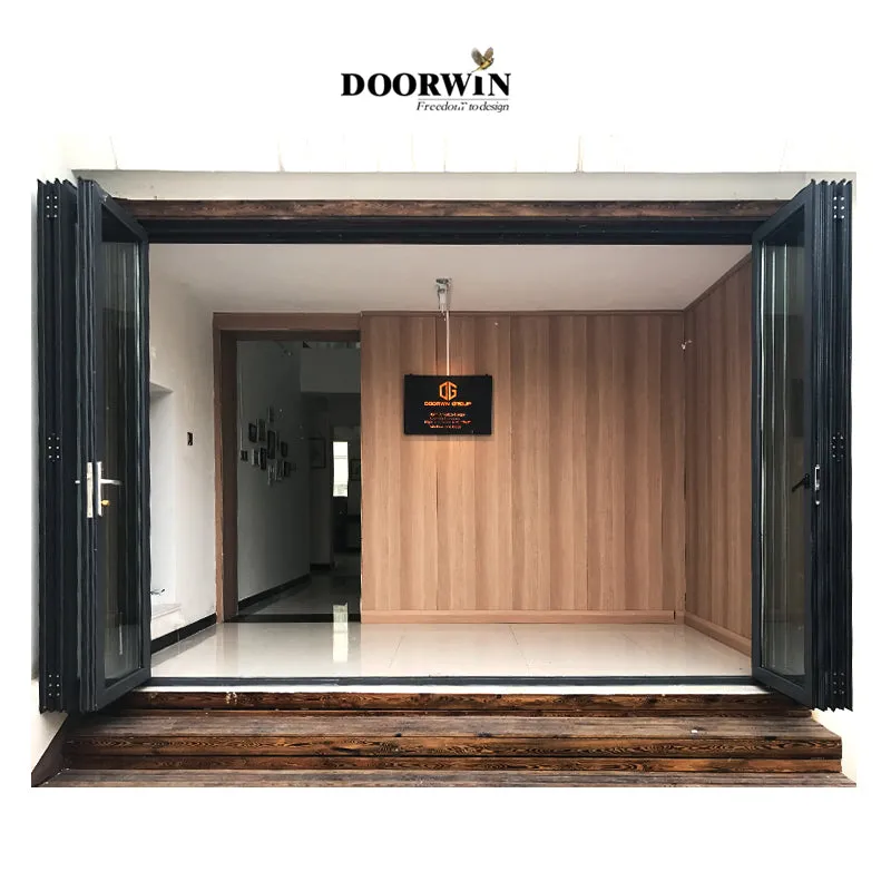 Doorwin 2021Doorwin Modern Design Wholesale Direct Sale Waterproof Ready Made Exterior Thermally Broken Aluminum Folding Doors For House