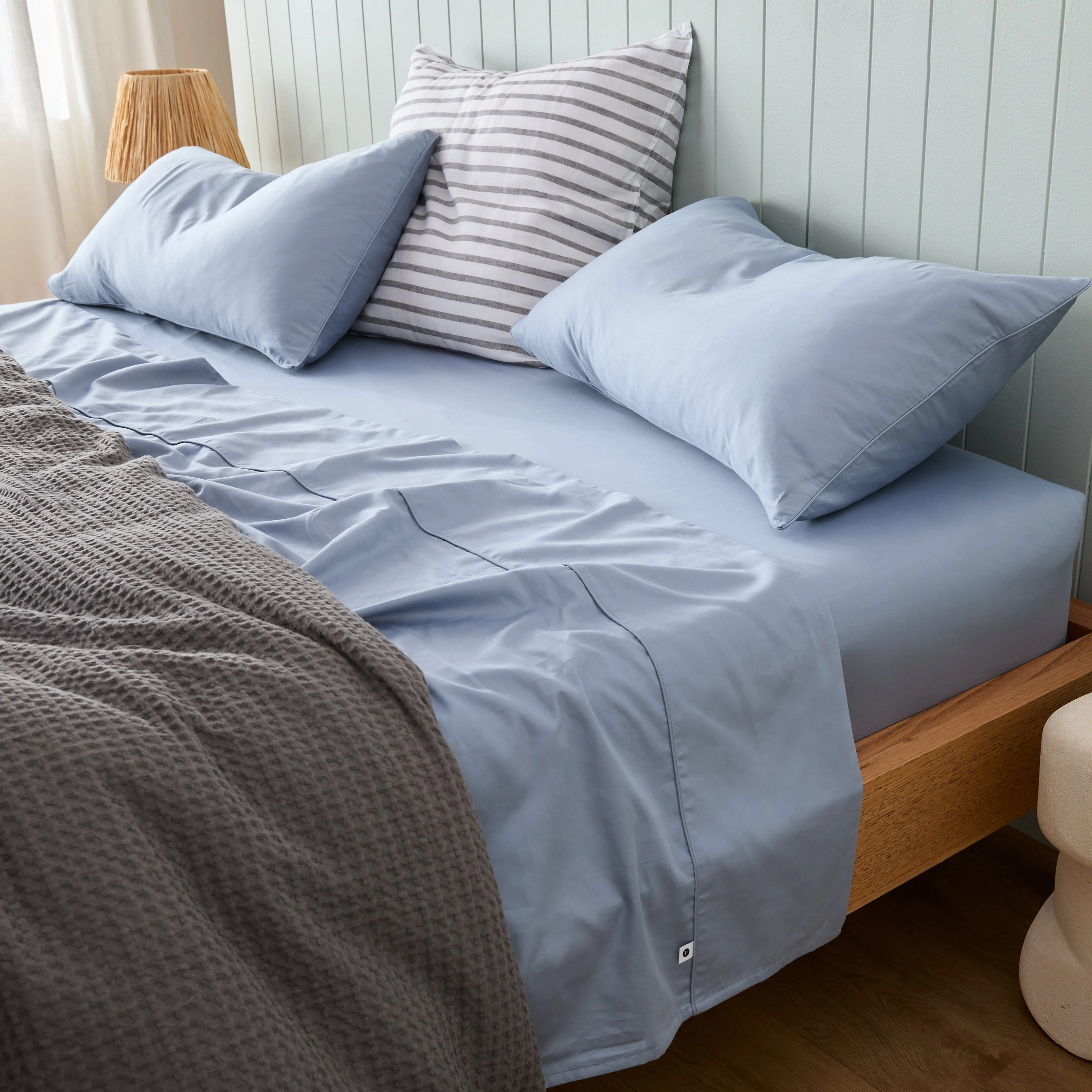 Eden Cotton - Powder Blue Fitted Sheet