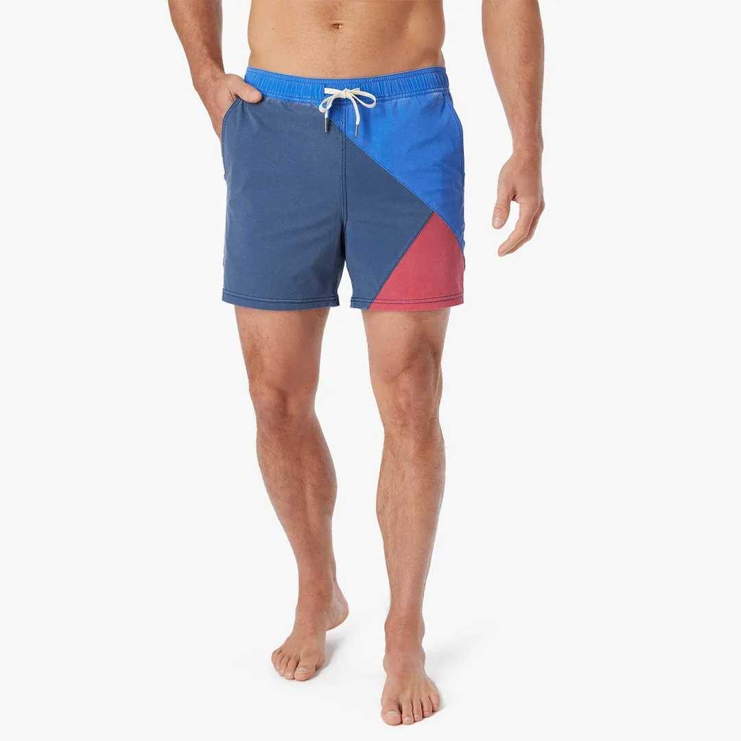 Fair Harbor Bungalow Swim Trunks in Navy Azul Block