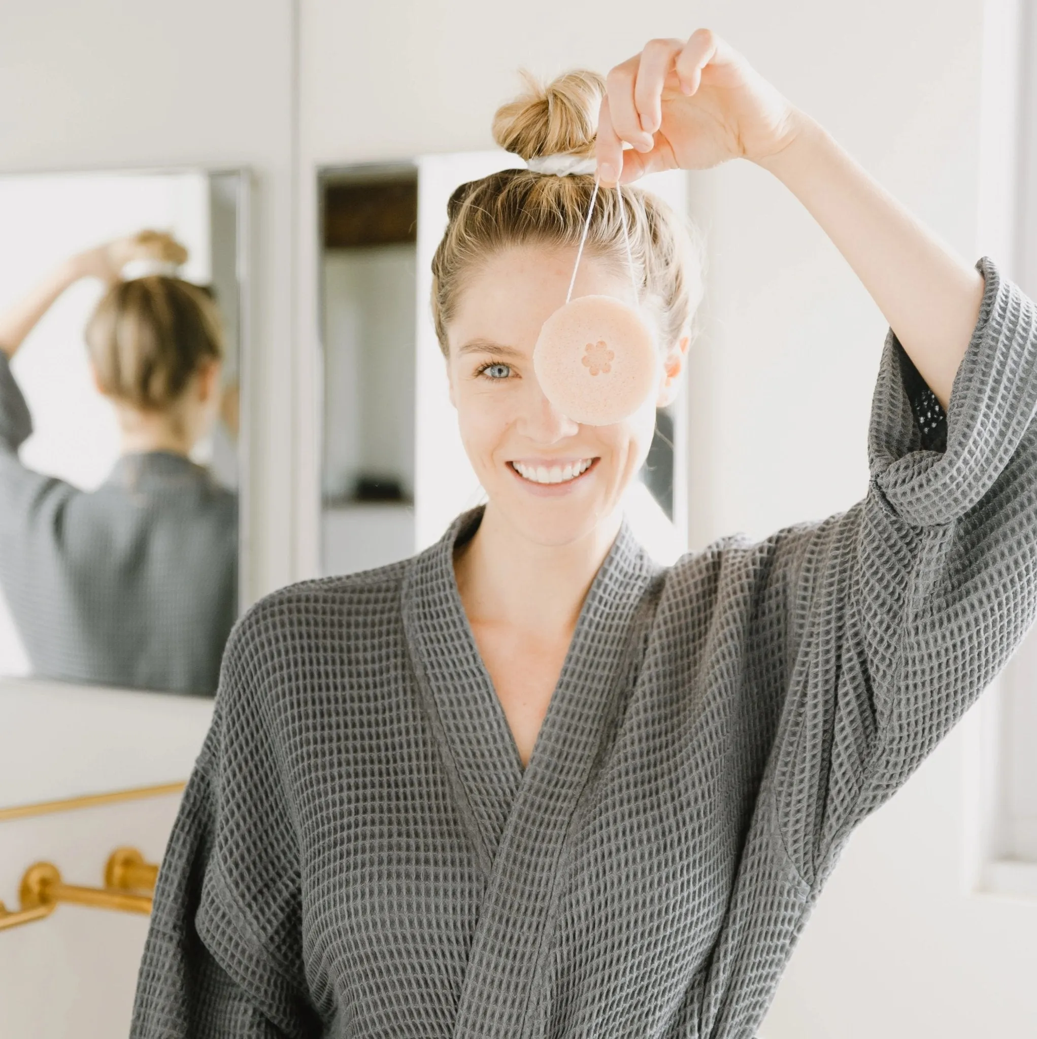 French Pink Clay Konjac Face Sponge