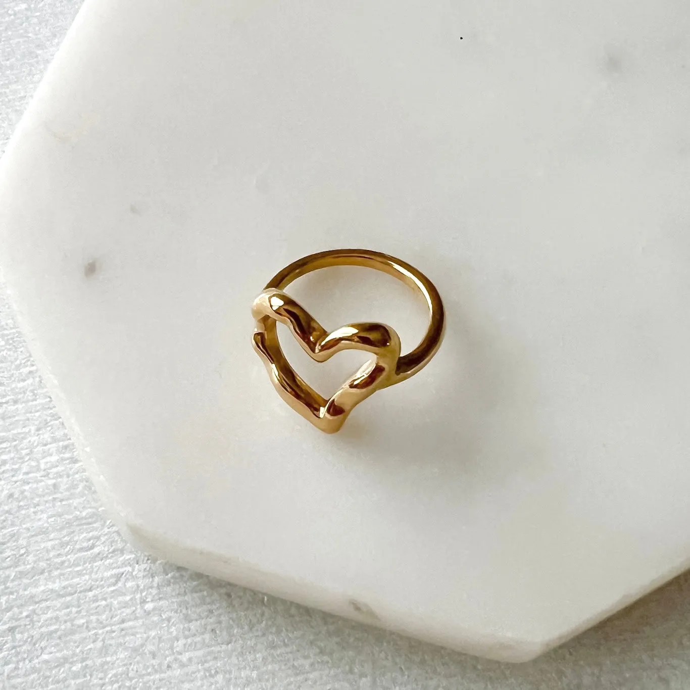 Hammered Heart Ring