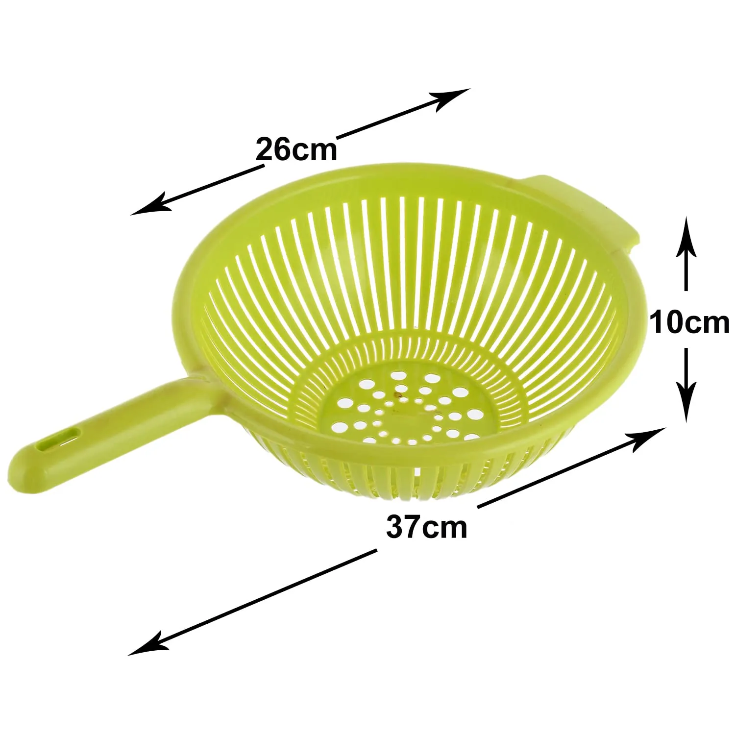 Heart Home Multifunctional Plastic Drain Strainer, Colander, Washing Basket for Home Kitchen Supplies With Handle (Green)-50HH01845