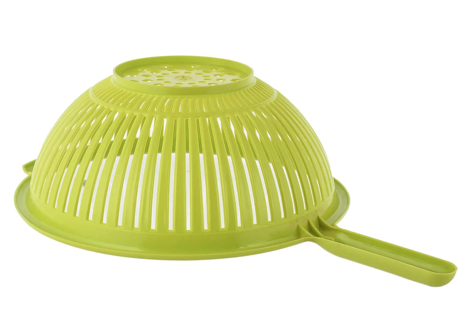 Heart Home Multifunctional Plastic Drain Strainer, Colander, Washing Basket for Home Kitchen Supplies With Handle (Green)-50HH01845