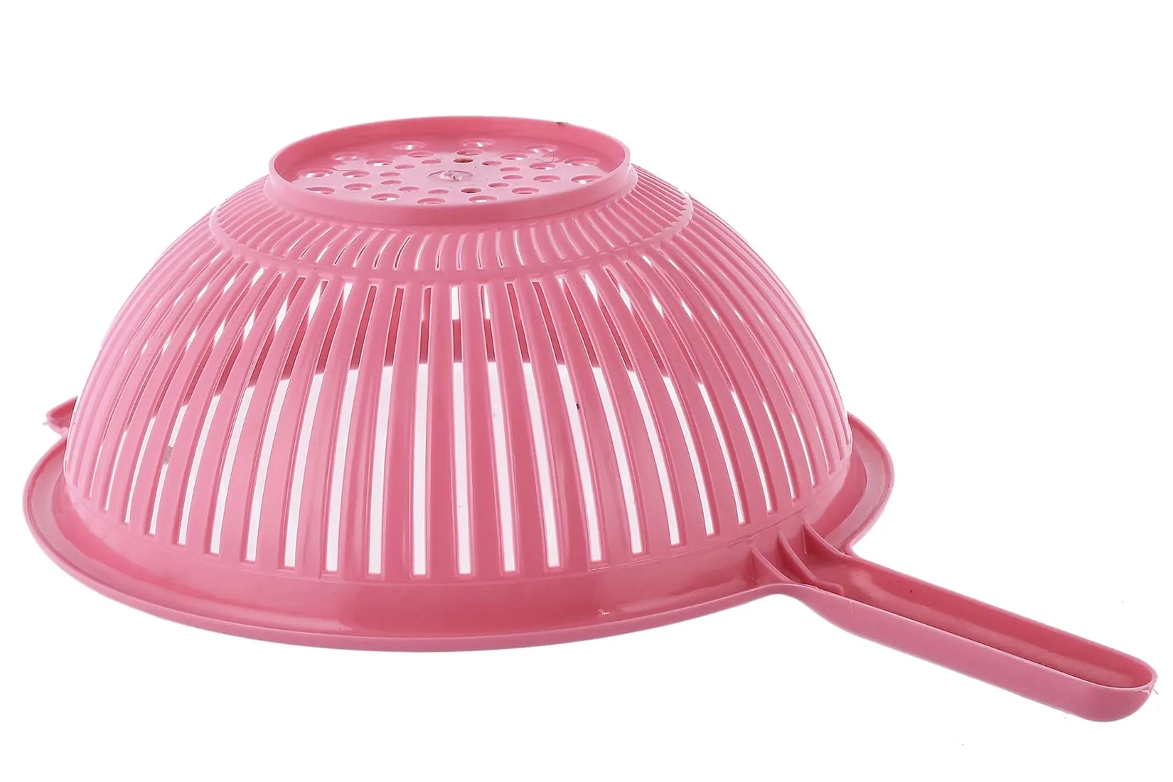 Heart Home Multifunctional Plastic Drain Strainer, Colander, Washing Basket for Home Kitchen Supplies With Handle- Pack of 2 (Pink)-50HH01843