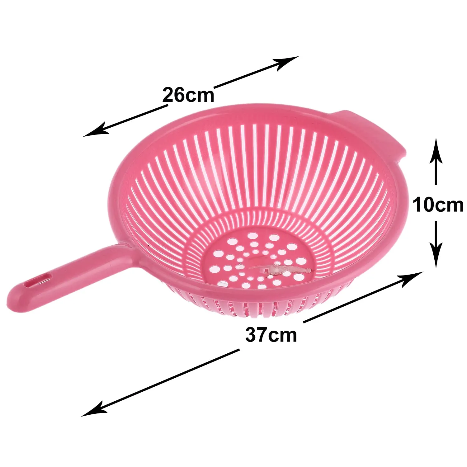 Heart Home Multifunctional Plastic Drain Strainer, Colander, Washing Basket for Home Kitchen Supplies With Handle- Pack of 2 (Pink)-50HH01843