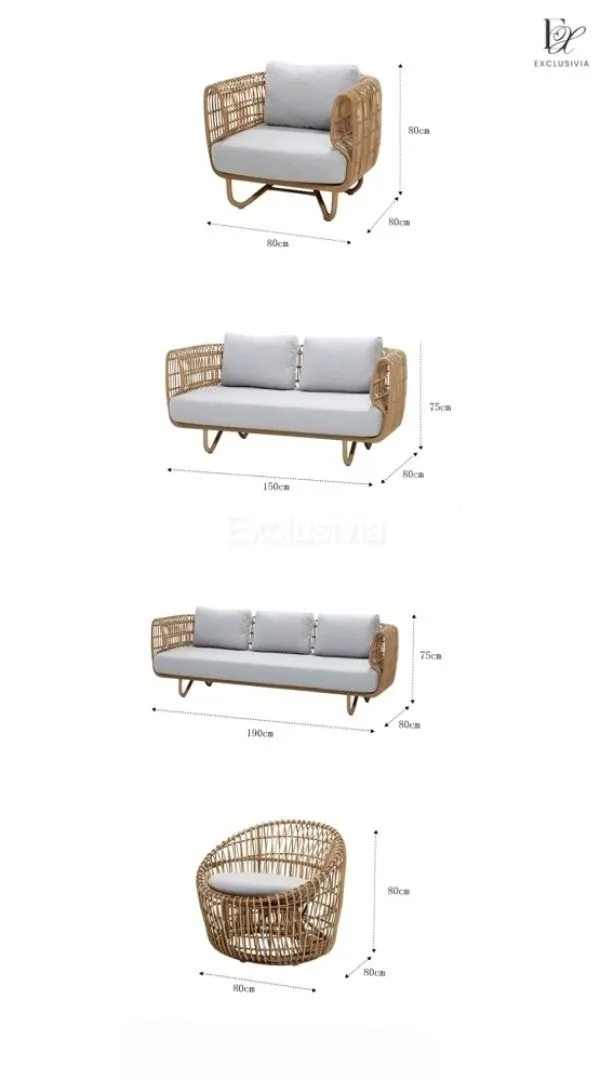 KEERIN Modern Outdoor Rattan Sofa