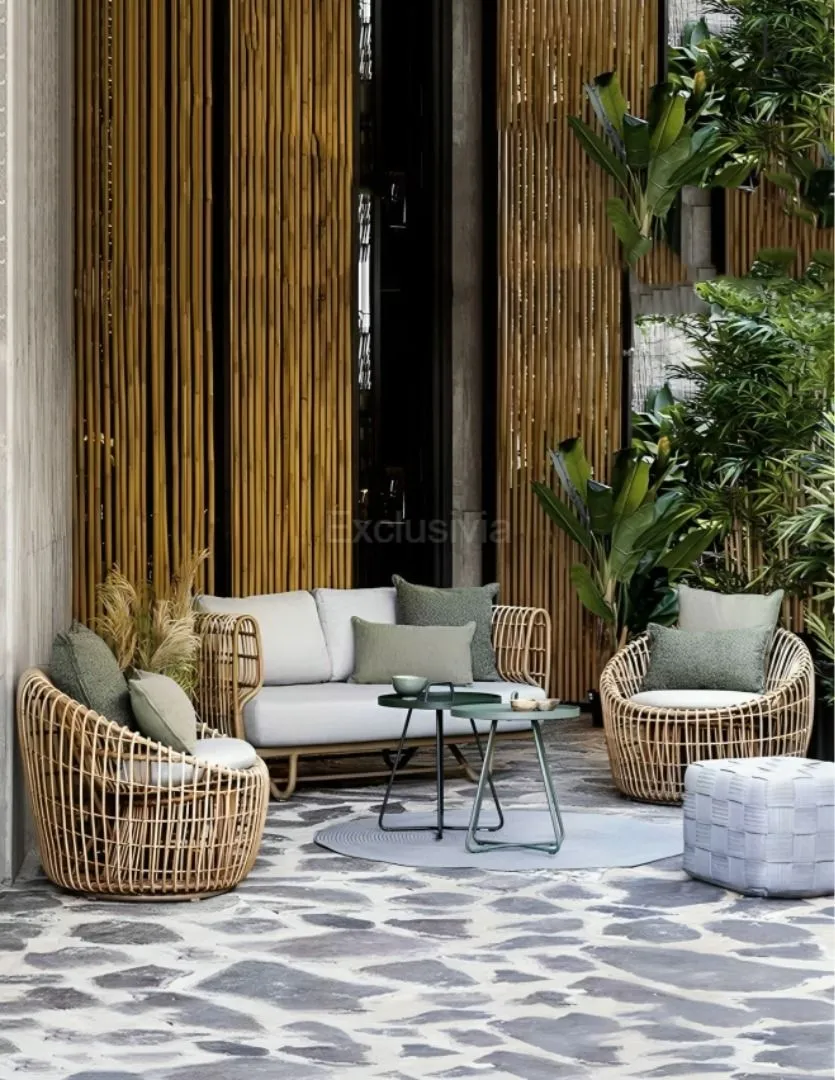 KEERIN Modern Outdoor Rattan Sofa