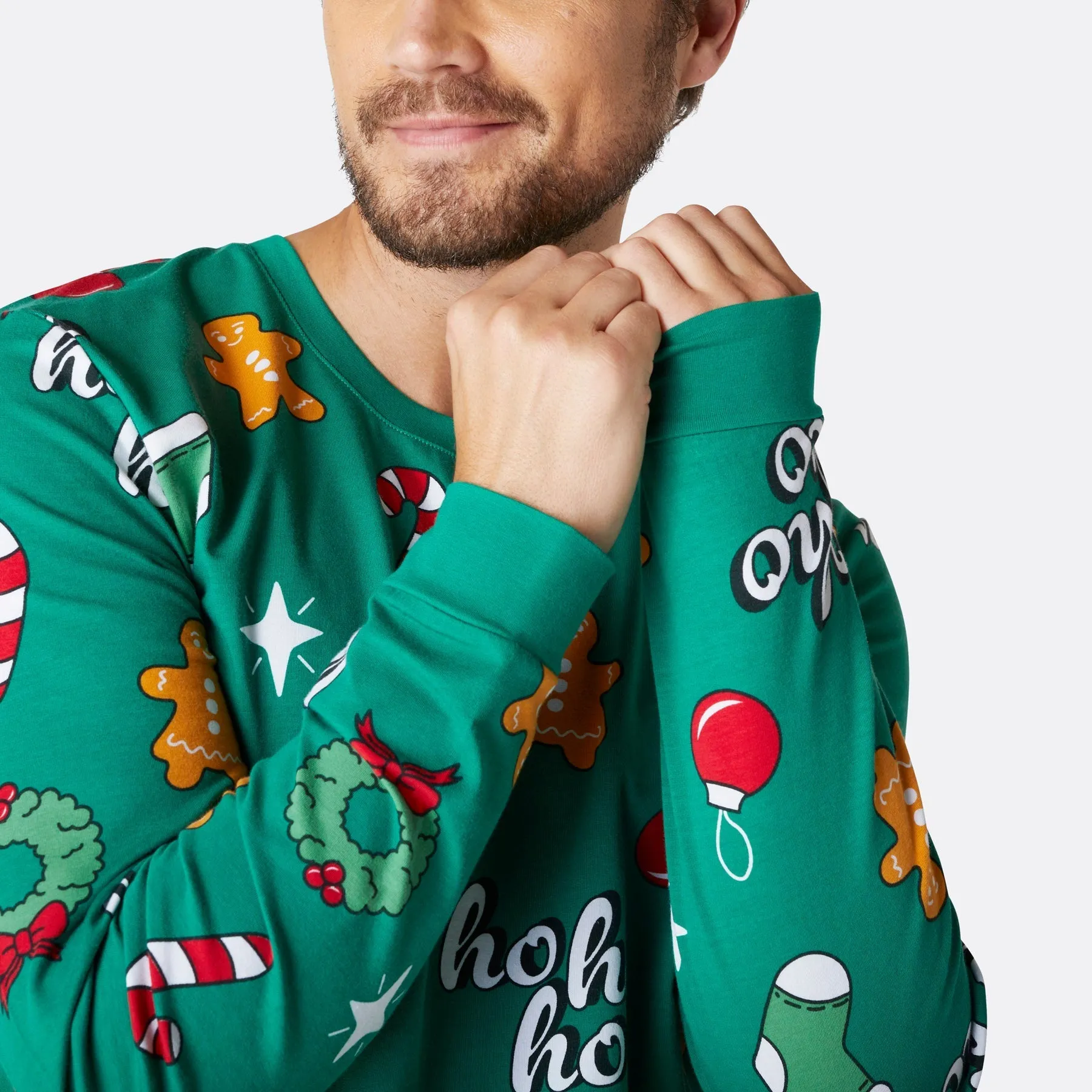 Men's Green Hohoho Christmas Pyjamas