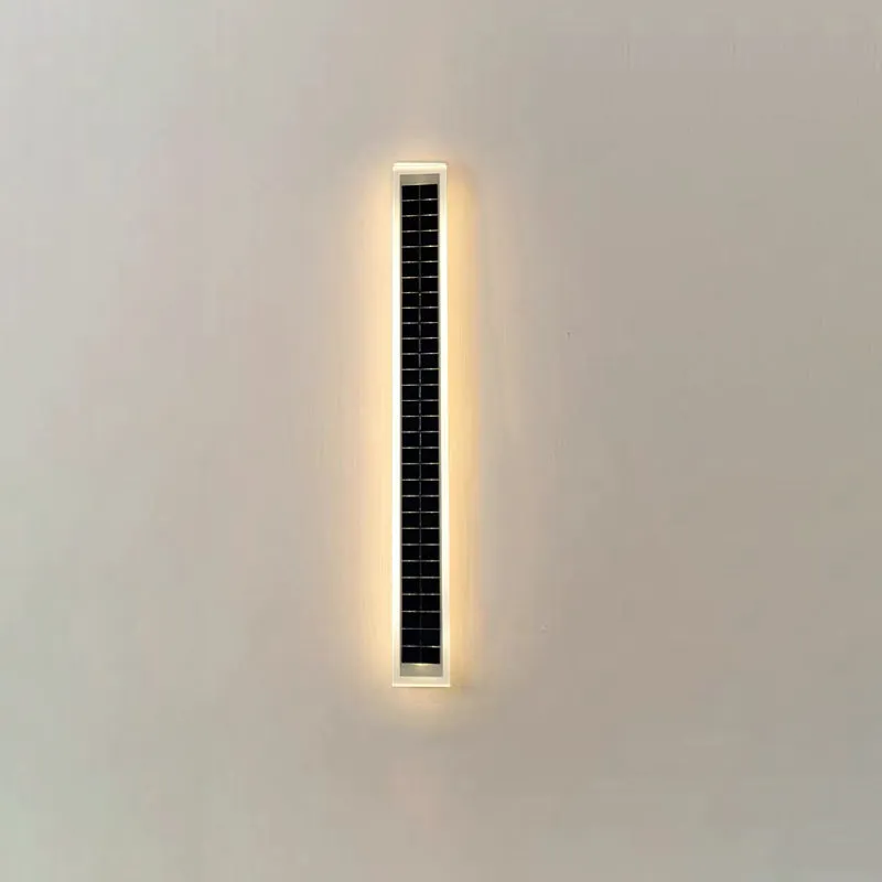 Minimalist Outdoor Solar Rectangular Strip Waterproof Patio LED Wall Sconce Lamp