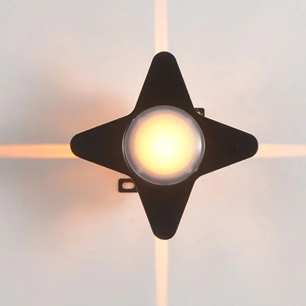 Modern Outdoor Cross Star Aluminum Glass Waterproof LED Wall Sconce Lamp