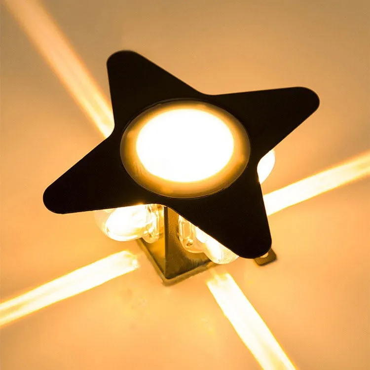 Modern Outdoor Cross Star Aluminum Glass Waterproof LED Wall Sconce Lamp