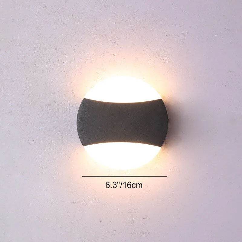 Modern Outdoor Round Flat Aluminum LED Waterproof Wall Sconce Lamp