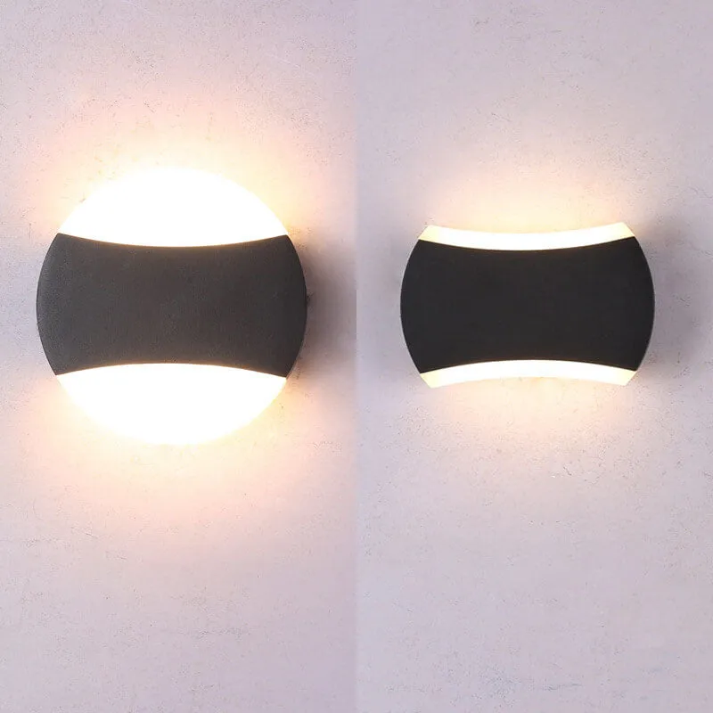 Modern Outdoor Round Flat Aluminum LED Waterproof Wall Sconce Lamp