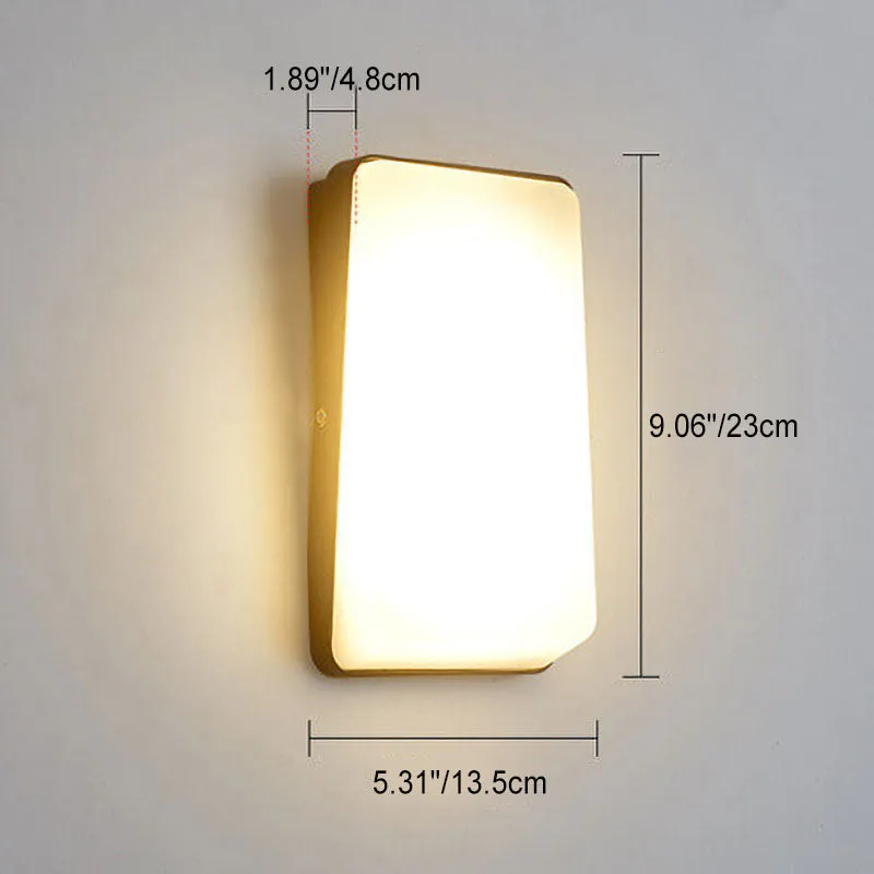 Modern Simple Rectangular Aluminum LED Outdoor Waterproof Wall Sconce Lamp