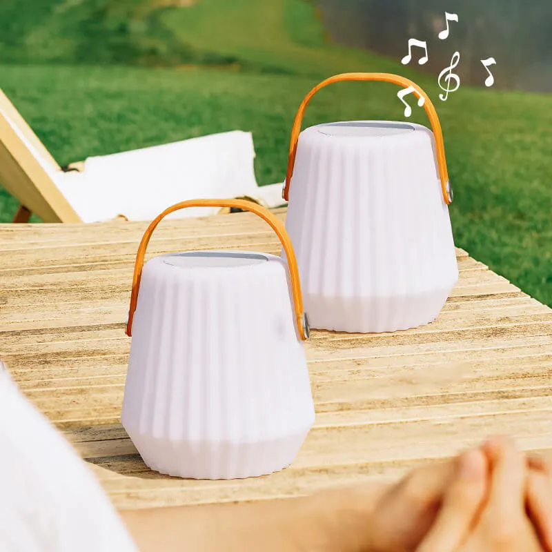 Modern Waterproof Portable Basket Bluetooth Audio PE USB Outdoor Light