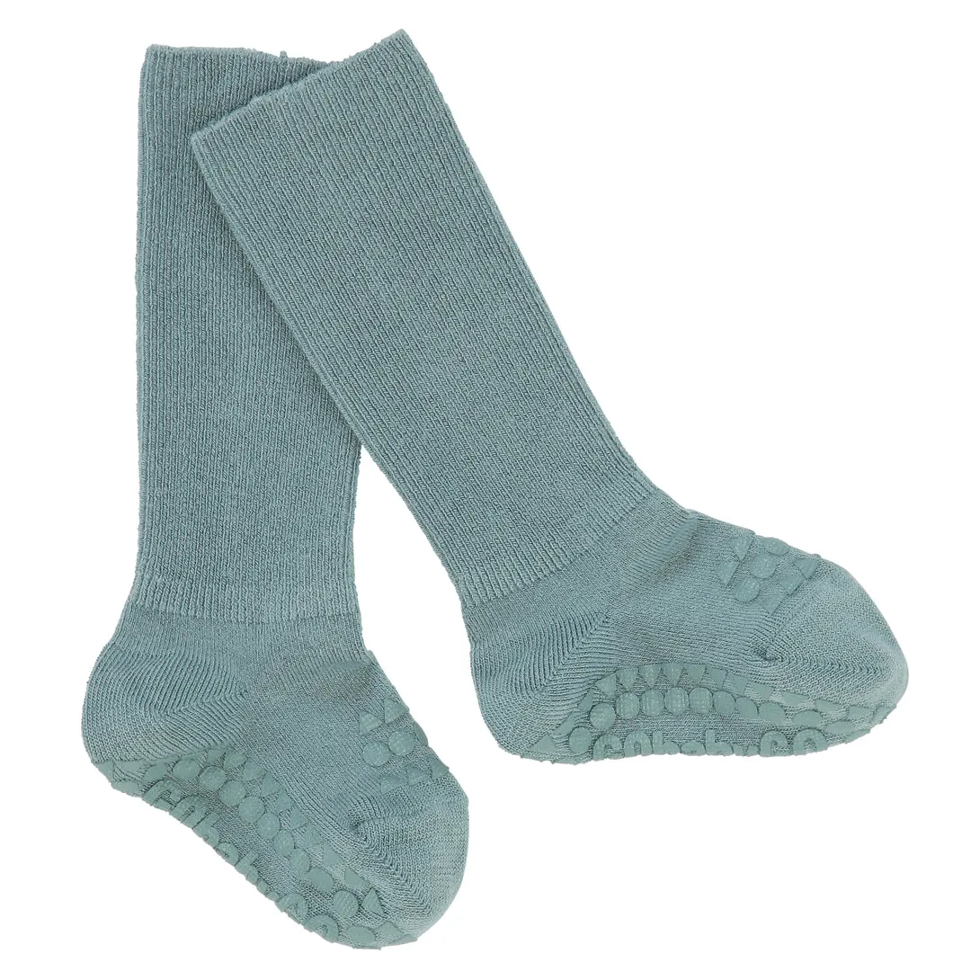 Non-Slip Grip Socks - Bamboo - Dusty Blue