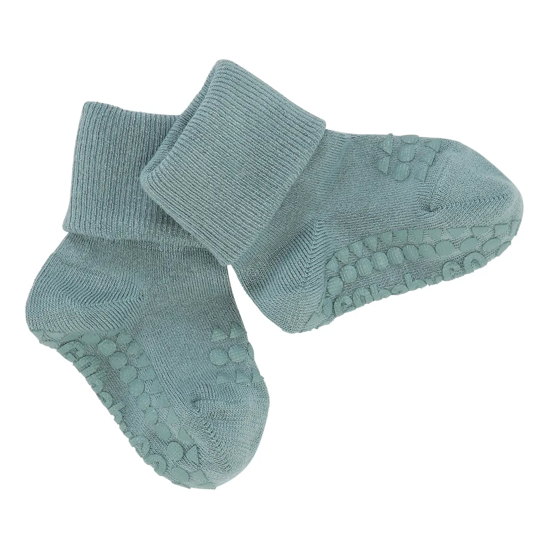 Non-Slip Grip Socks - Bamboo - Dusty Blue