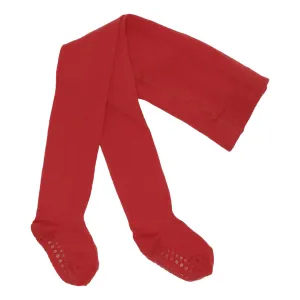 Non-slip tights with grip for toddlers - Organic Cotton - Tango Red