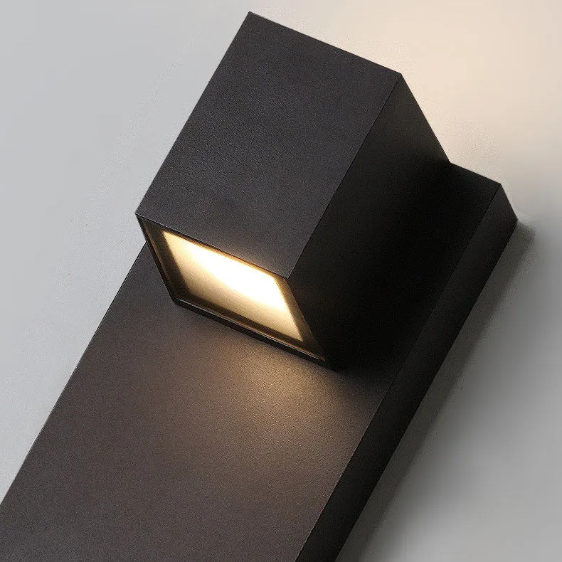 Outdoor Minimalist Cube Square Plate Aluminum LED Waterproof Rainproof Wall Sconce Lamp