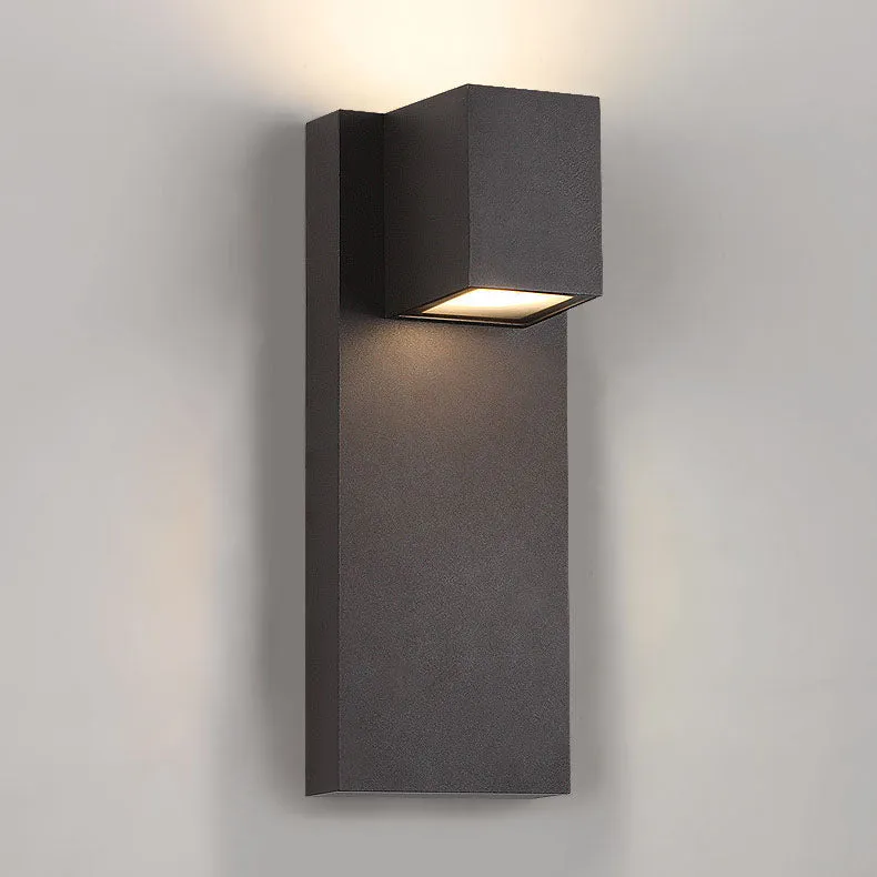 Outdoor Minimalist Cube Square Plate Aluminum LED Waterproof Rainproof Wall Sconce Lamp