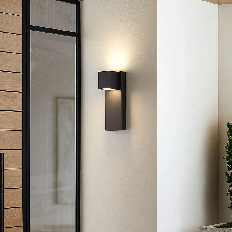 Outdoor Minimalist Cube Square Plate Aluminum LED Waterproof Rainproof Wall Sconce Lamp