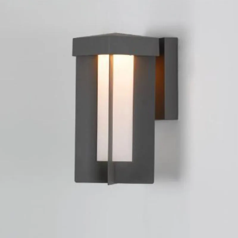 Outdoor Minimalist Square Geometric Aluminum Iron LED Waterproof Wall Sconce Lamp