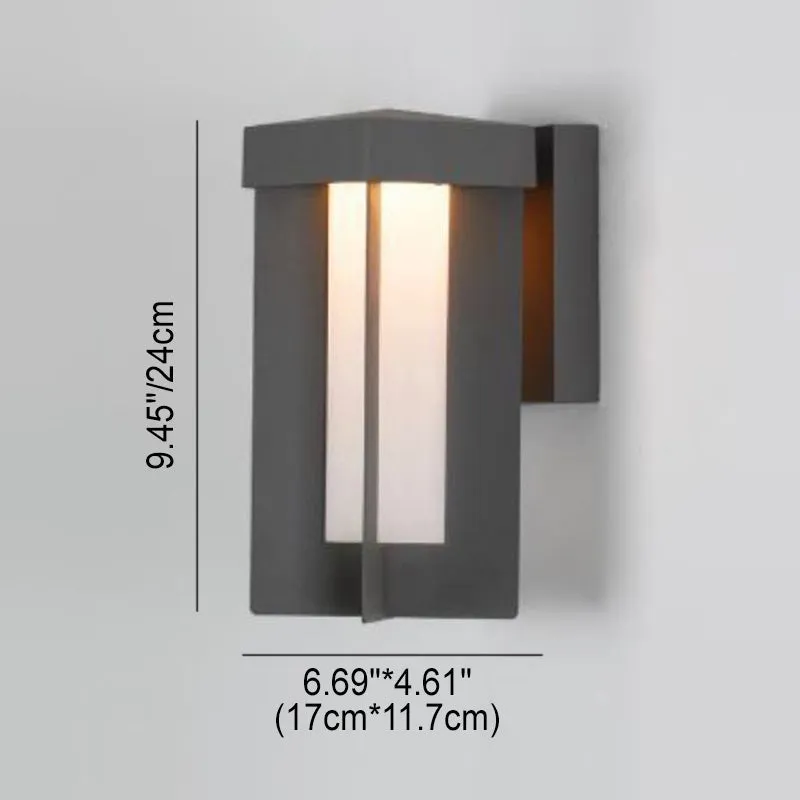 Outdoor Minimalist Square Geometric Aluminum Iron LED Waterproof Wall Sconce Lamp