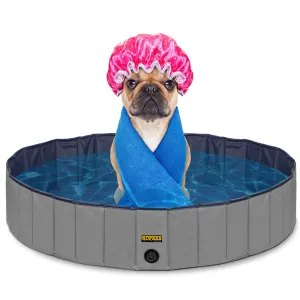 Pet Pool Outdoor Swimming Pool Bathing Tub Grey Size Small