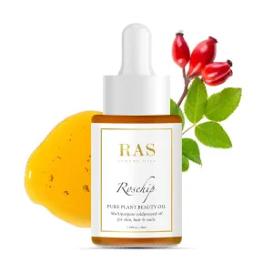 RAS Luxury Oils Rosehip Pure Plant Oil | Multipurpose Coldpressed Oil For Skin, Hair & Nails | For All Skin Types & For Men & Women | Pure, Natural & Organic | Toxin, Cruelty Free & Vegan, 35ml