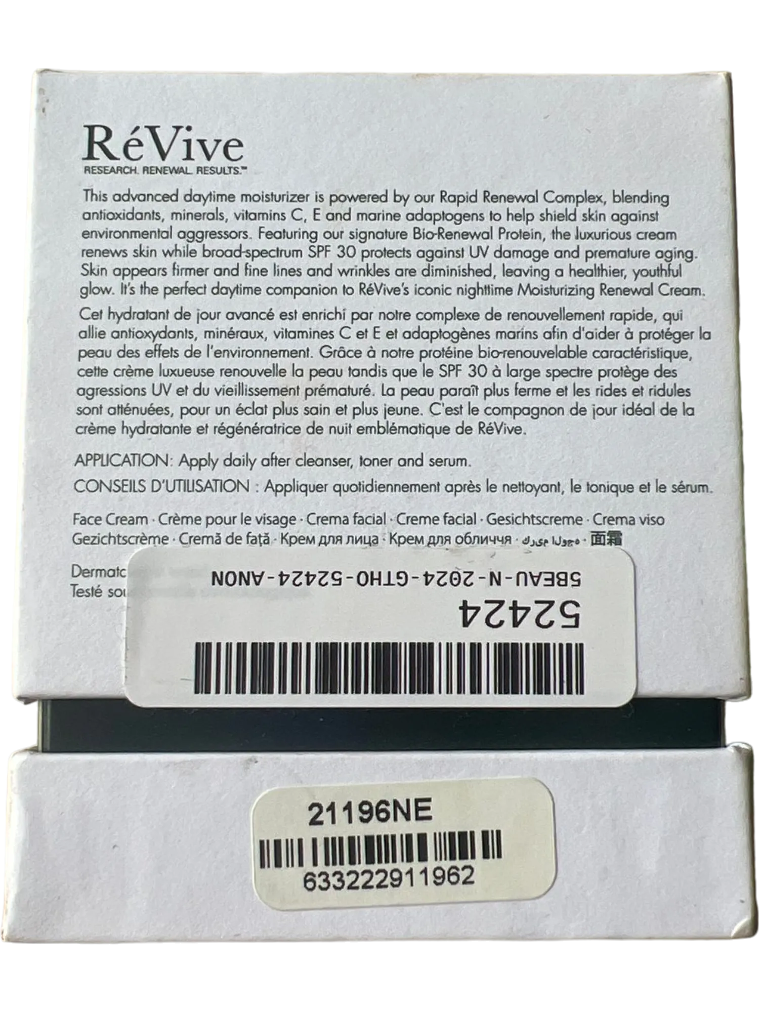 ReVive Moisturizing Renewal Day Cream SPF 30 Broad Spectrum 50 ml