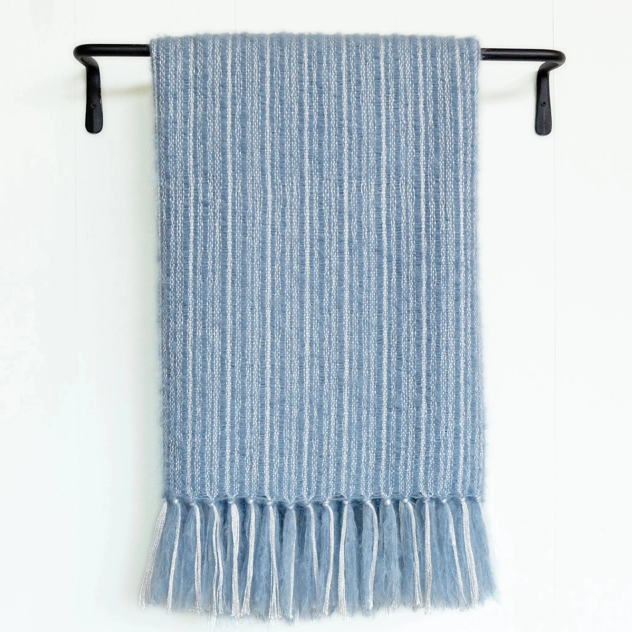 Summer Sky Blue Mohair & Silk Throw