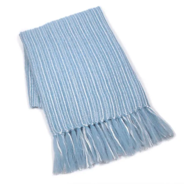 Summer Sky Blue Mohair & Silk Throw