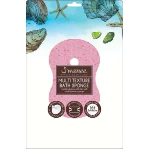 Swanee Figure 8 Multi Texture Bath Sponge with Suction Cup Pink