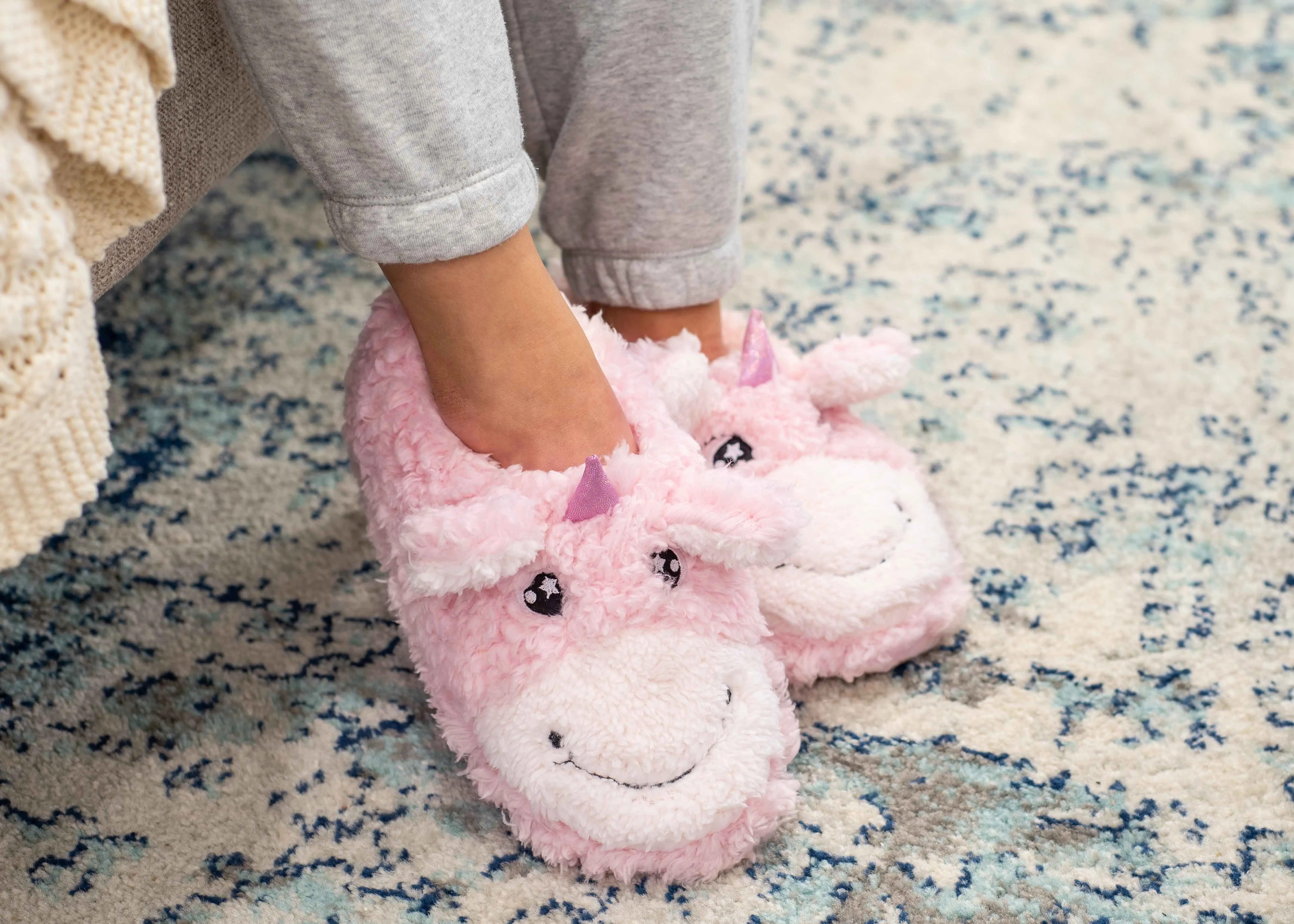 Unicorn Pink Women's Animal Cozy Plush Lined Non Slip Fuzzy Slipper - Small