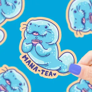 Vinyl Sticker, Manatee Tea