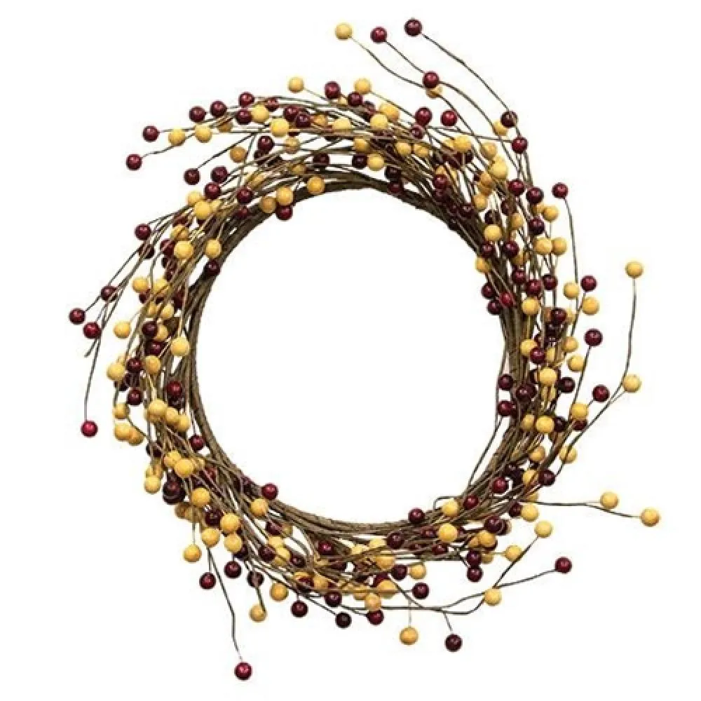 *Waterproof Burgundy & Gold Berry Wreath